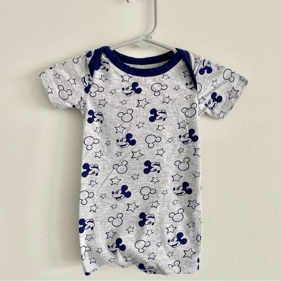 Disney Mickey Mouse 2 Piece Set-Bodysuit & Romper Size 0-3 Months - Picture 5 of 7